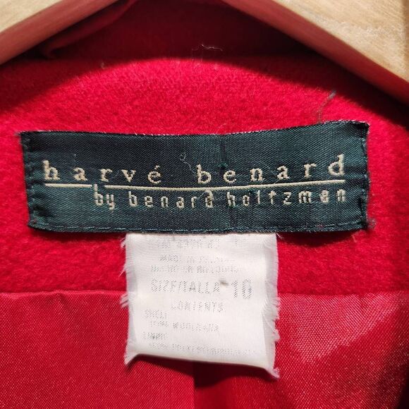 Harvè Benard by Benard Holtzman red lambs wool coat 10 vintage - Picture 6 of 7